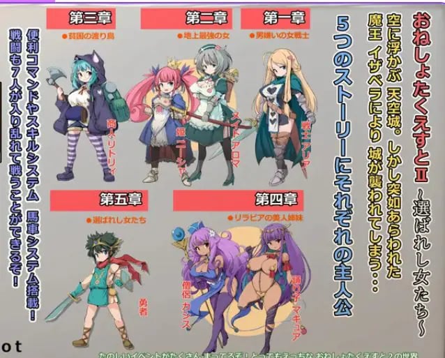 【PC/AI汉化/回合/RPG游戏/1.60G】大姐姐们与尿床勇者的任务II～被选中的女人们～（おねしょたくえすとII～選ばれし女たち～）Ver1.02 AI汉化版+回合RPG游戏+1.60G